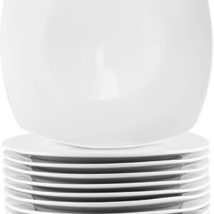Professional Kitchen 12 Piece Porcelain Dinnerware/Tableware Set (Square Dinner Plate White)