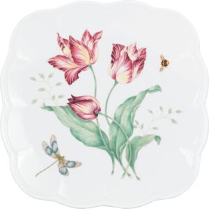 Butterfly Meadow Accent Plate, Multicolor, 1 Count (Pack of 1),White