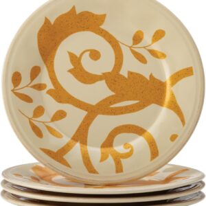 Dinnerware  4-Piece Round Appetizer Plate Set, Almond Cream
