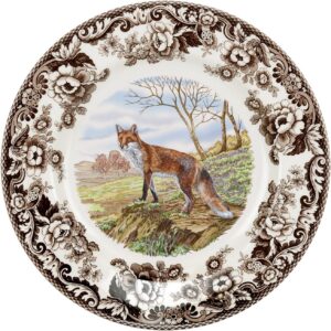 Red fox patterned plate | 10.5 inches | Suitable for decorating hunting lodges, holiday homes, and country houses.